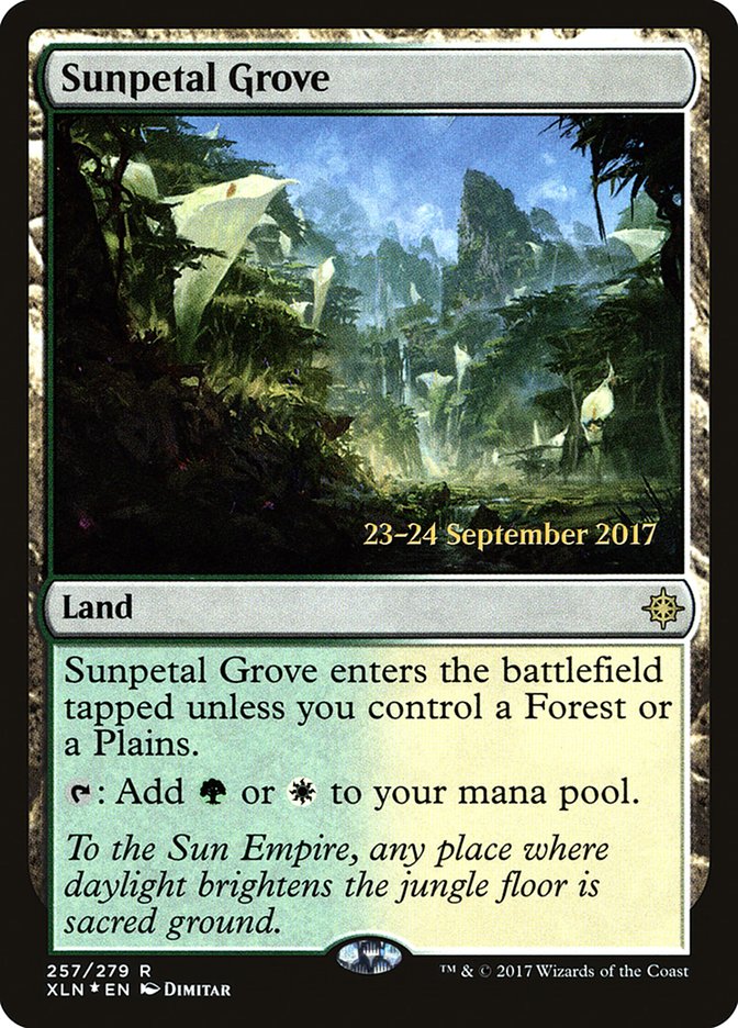 Sunpetal Grove [Ixalan Prerelease Promos] | Dragon's Lair Comics and Fantasy Houston TX