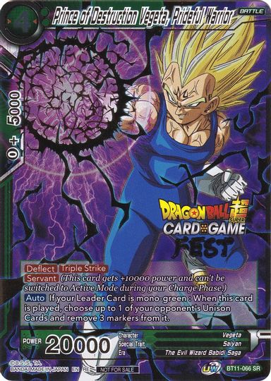 Prince of Destruction Vegeta, Prideful Warrior (Card Game Fest 2022) (BT11-066) [Tournament Promotion Cards] | Dragon's Lair Comics and Fantasy Houston TX