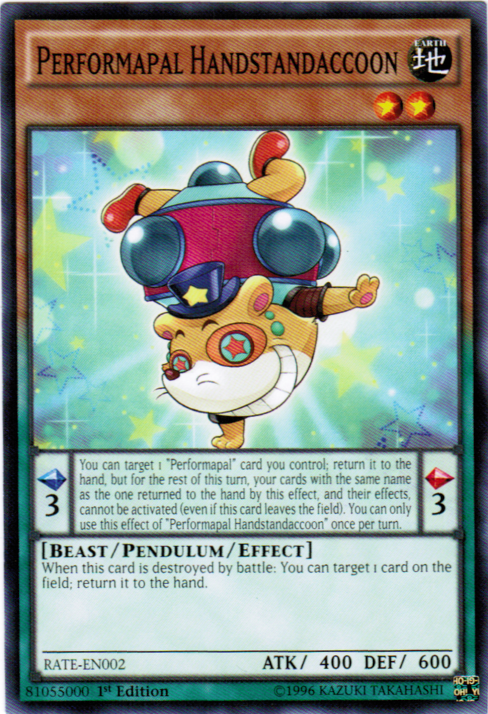 Performapal Handstandaccoon [RATE-EN002] Common | Dragon's Lair Comics and Fantasy Houston TX