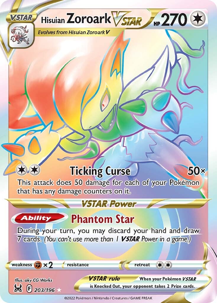 Hisuian Zoroark VSTAR (203/196) [Sword & Shield: Lost Origin] | Dragon's Lair Comics and Fantasy Houston TX