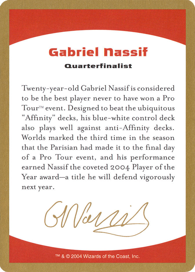 Gabriel Nassif Bio [World Championship Decks 2004] | Dragon's Lair Comics and Fantasy Houston TX