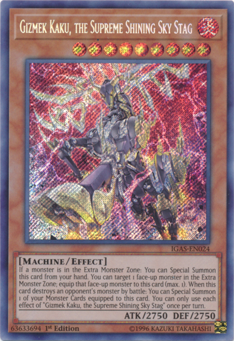 Gizmek Kaku, the Supreme Shining Sky Stag [IGAS-EN024] Secret Rare | Dragon's Lair Comics and Fantasy Houston TX