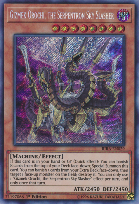 Gizmek Orochi, the Serpentron Sky Slasher [RIRA-EN029] Secret Rare | Dragon's Lair Comics and Fantasy Houston TX