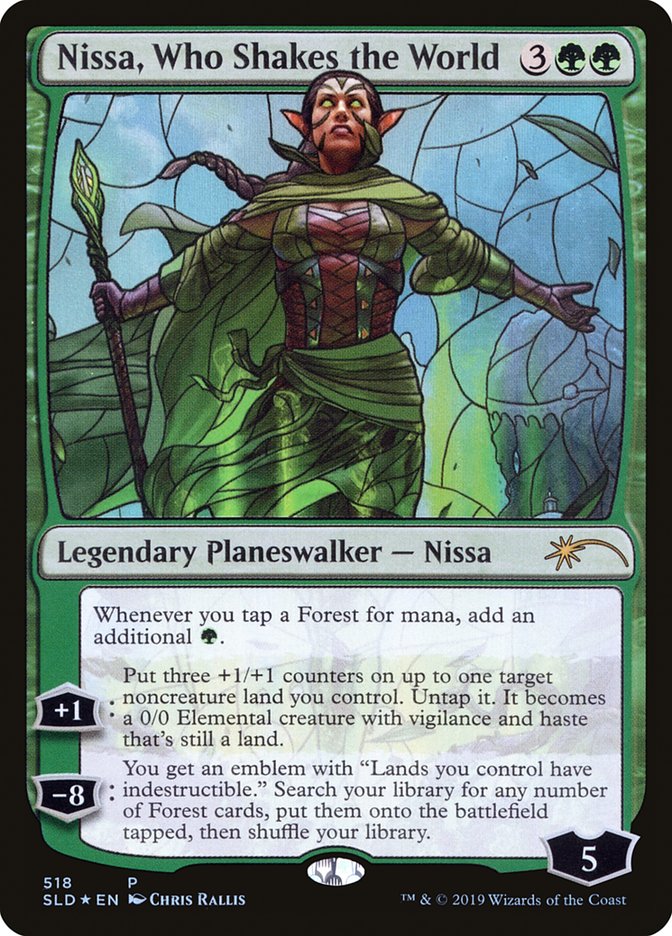Nissa, Who Shakes the World (Stained Glass) [Secret Lair Drop Promos] | Dragon's Lair Comics and Fantasy Houston TX