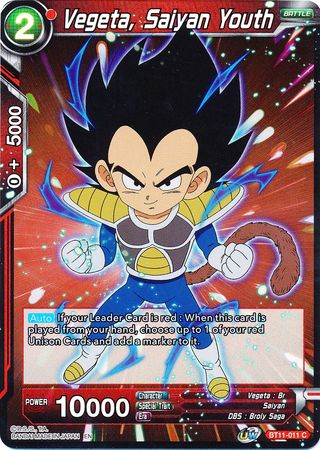 Vegeta, Saiyan Youth (BT11-011) [Vermilion Bloodline] | Dragon's Lair Comics and Fantasy Houston TX