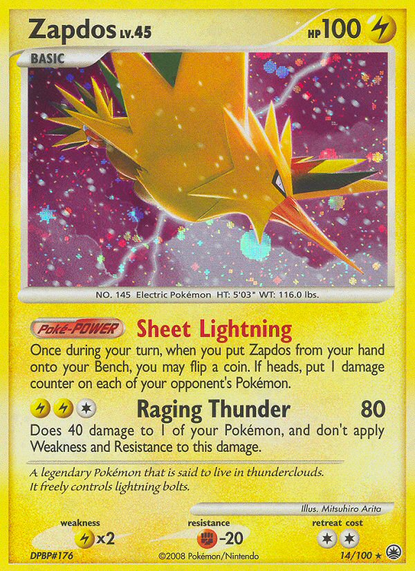 Zapdos (14/100) [Diamond & Pearl: Majestic Dawn] | Dragon's Lair Comics and Fantasy Houston TX