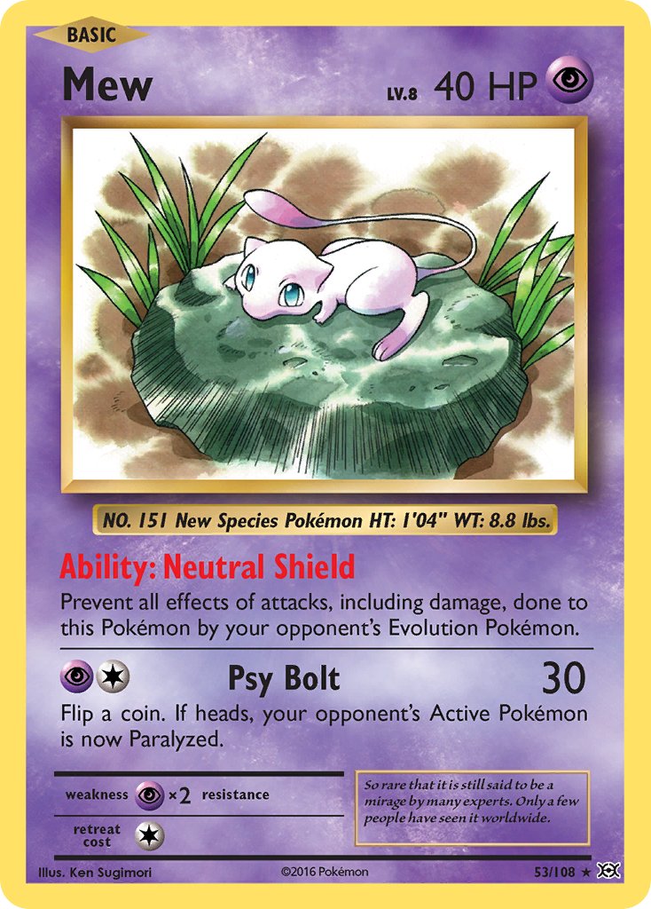 Mew (53/108) (Theme Deck Exclusive) [XY: Evolutions] | Dragon's Lair Comics and Fantasy Houston TX