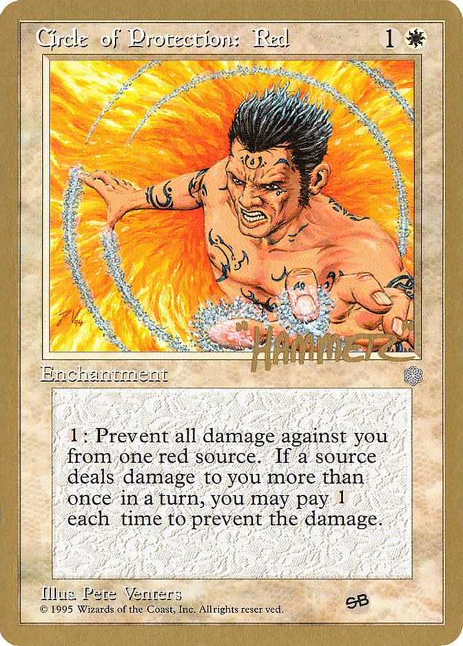 Circle of Protection: Red (Shawn "Hammer" Regnier) (SB) [Pro Tour Collector Set] | Dragon's Lair Comics and Fantasy Houston TX