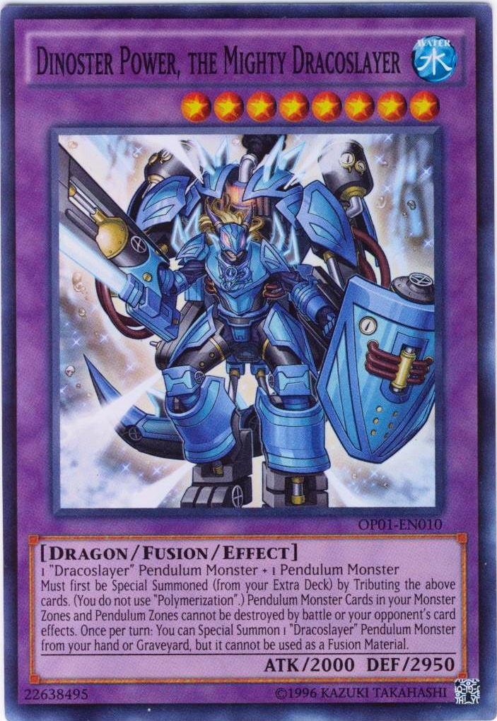 Dinoster Power, the Mighty Dracoslayer [OP01-EN010] Super Rare | Dragon's Lair Comics and Fantasy Houston TX