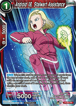 Android 18, Stalwart Assistance (Unison Warrior Series Boost Tournament Pack Vol. 7) (P-365) [Tournament Promotion Cards] | Dragon's Lair Comics and Fantasy Houston TX