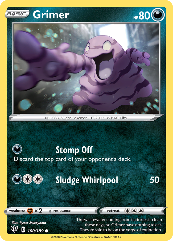 Grimer (100/189) [Sword & Shield: Darkness Ablaze] | Dragon's Lair Comics and Fantasy Houston TX
