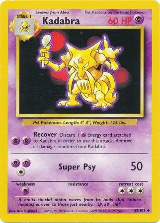 Kadabra (32/102) [Base Set Unlimited] | Dragon's Lair Comics and Fantasy Houston TX