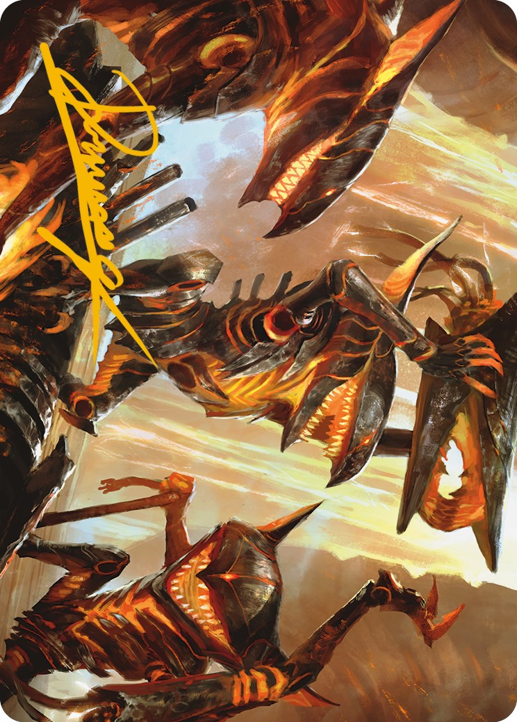 Gleeful Demolition Art Card (Gold-Stamped Signature) [Phyrexia: All Will Be One Art Series] | Dragon's Lair Comics and Fantasy Houston TX