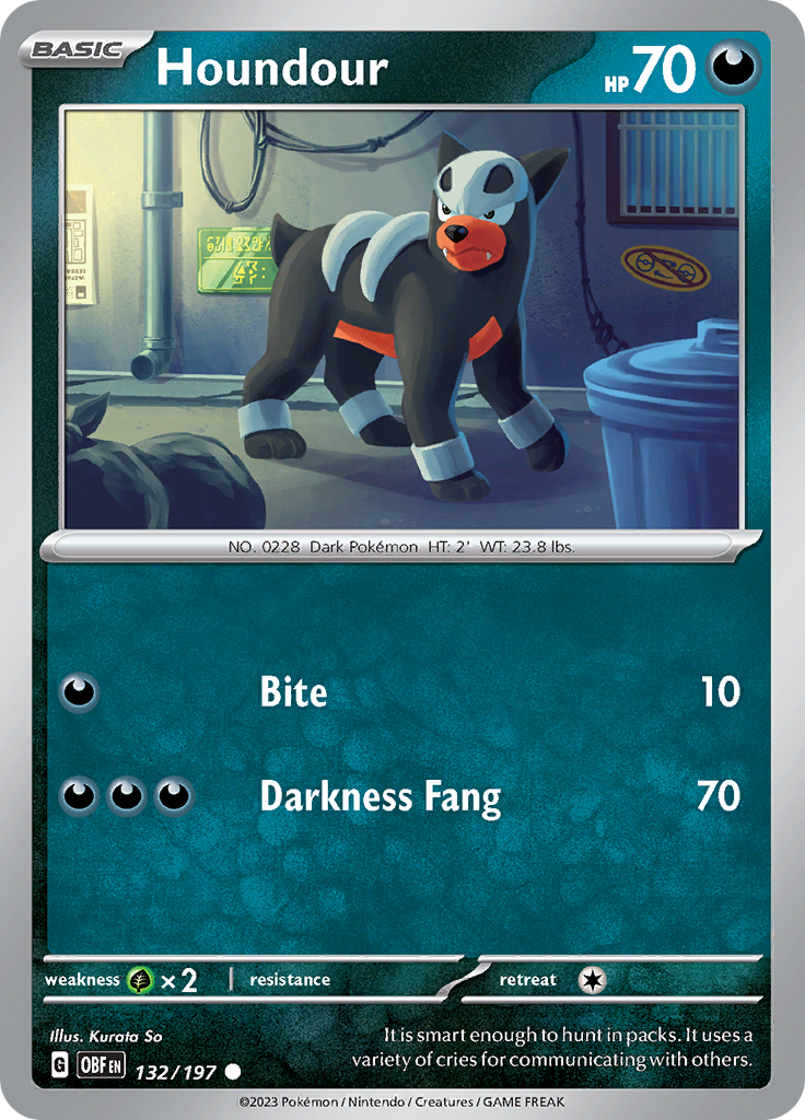 Houndour (132/197) [Scarlet & Violet: Obsidian Flames] | Dragon's Lair Comics and Fantasy Houston TX