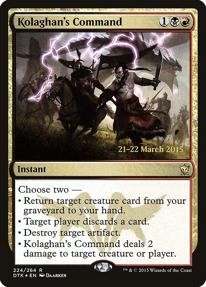 Kolaghan's Command [Dragons of Tarkir Prerelease Promos] | Dragon's Lair Comics and Fantasy Houston TX