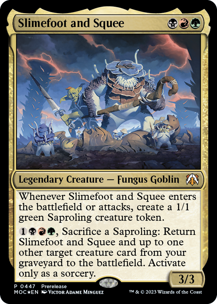 Slimefoot and Squee [March of the Machine Commander Prerelease Promos] | Dragon's Lair Comics and Fantasy Houston TX