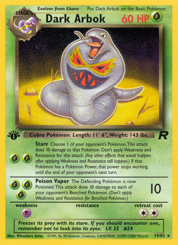 Dark Arbok (19/82) [Team Rocket 1st Edition] | Dragon's Lair Comics and Fantasy Houston TX