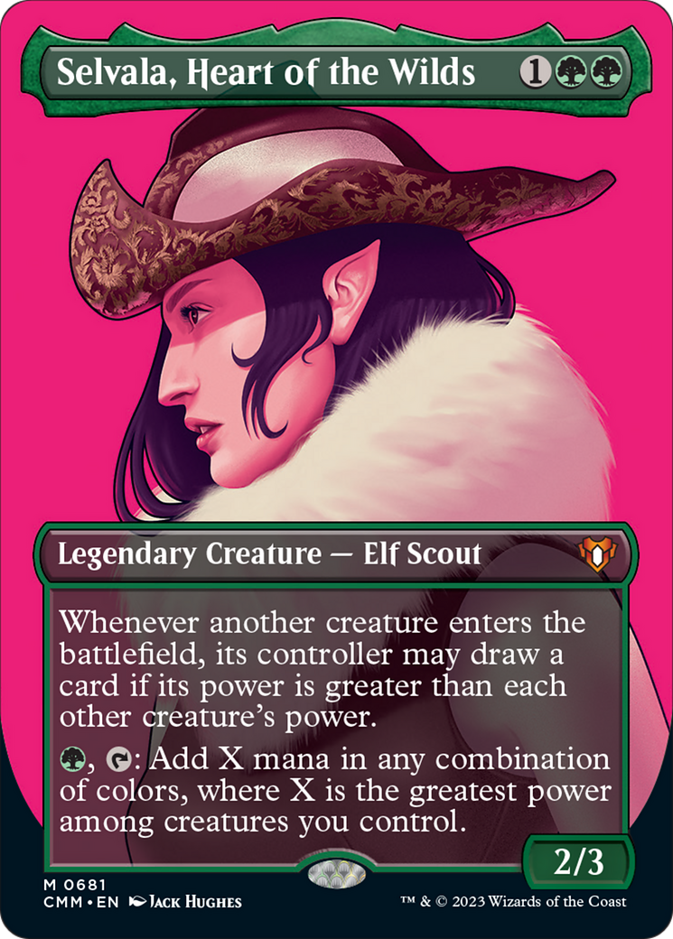 Selvala, Heart of the Wilds (Borderless Profile) [Commander Masters] | Dragon's Lair Comics and Fantasy Houston TX