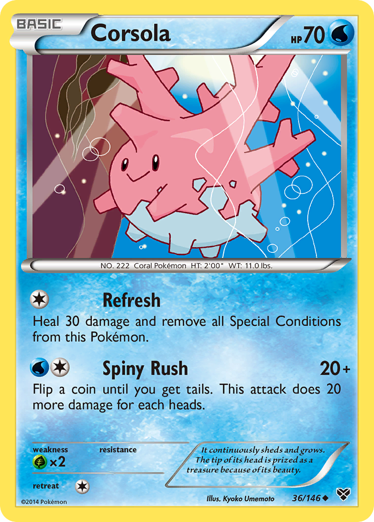 Corsola (36/146) [XY: Base Set] | Dragon's Lair Comics and Fantasy Houston TX
