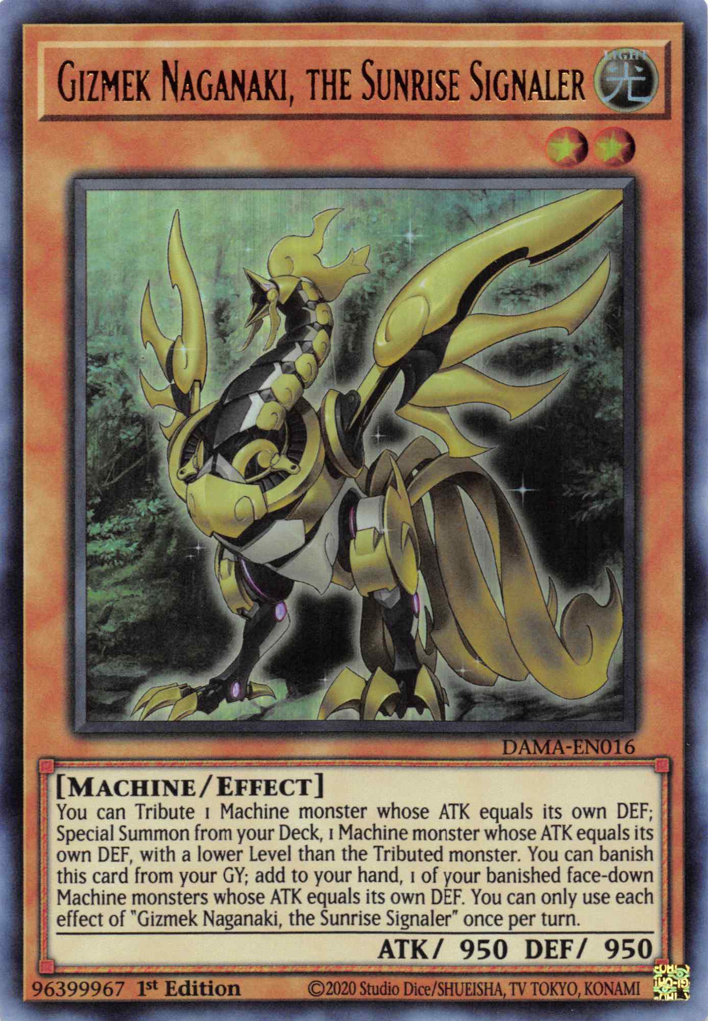Gizmek Naganaki, the Sunrise Signaler [DAMA-EN016] Ultra Rare | Dragon's Lair Comics and Fantasy Houston TX
