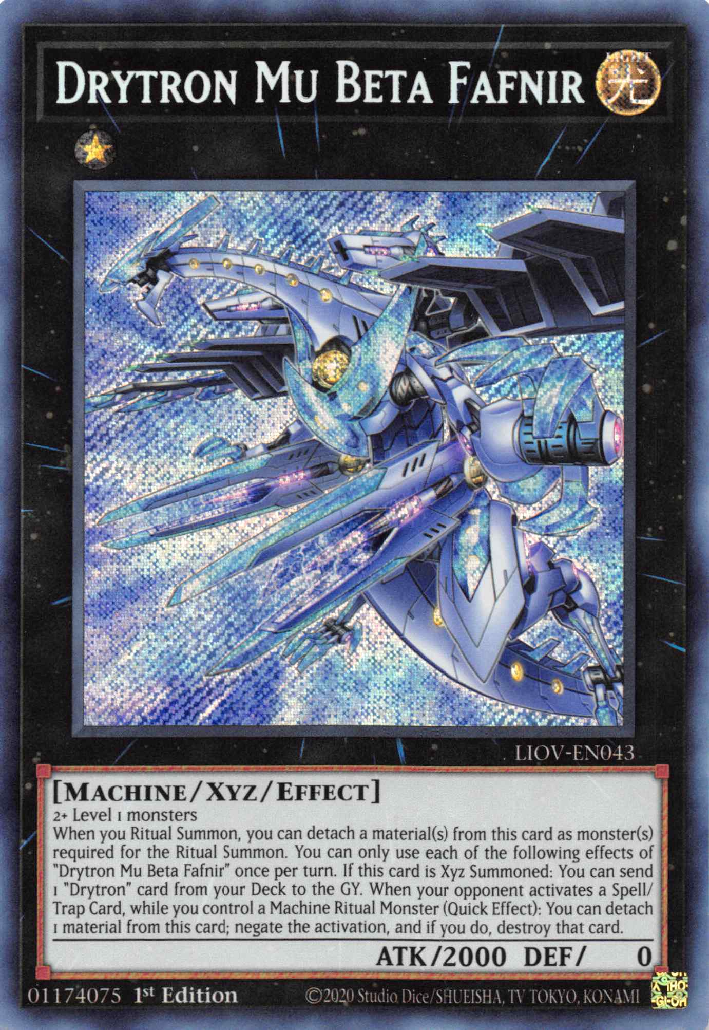 Drytron Mu Beta Fafnir [LIOV-EN043] Secret Rare | Dragon's Lair Comics and Fantasy Houston TX