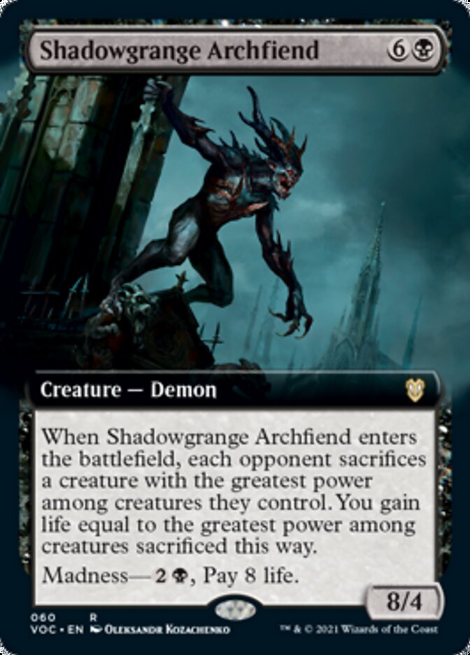 Shadowgrange Archfiend (Extended Art) [Innistrad: Crimson Vow Commander] | Dragon's Lair Comics and Fantasy Houston TX