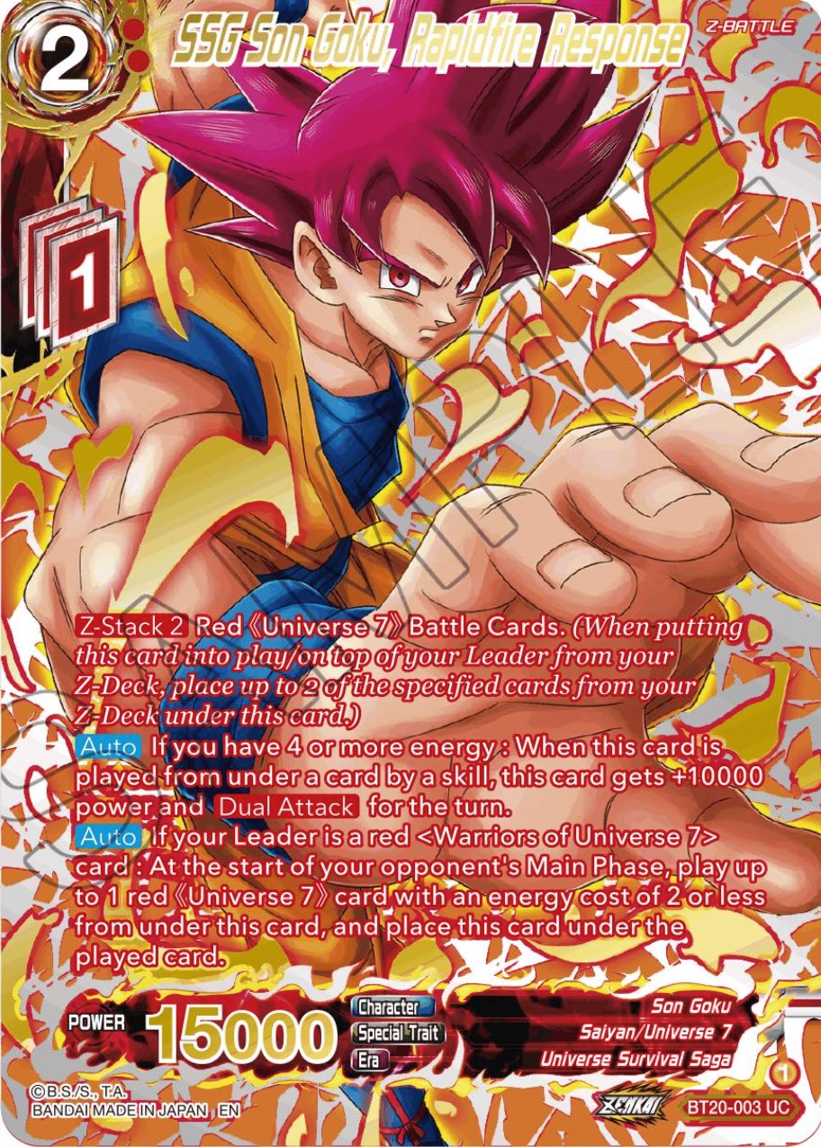 SSG Son Goku, Rapidfire Response (Gold-Stamped) (BT20-003) [Power Absorbed] | Dragon's Lair Comics and Fantasy Houston TX