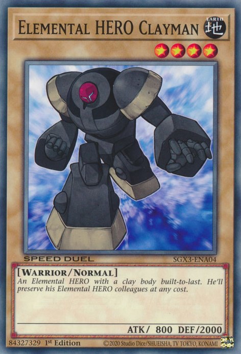 Elemental HERO Clayman [SGX3-ENA04] Common | Dragon's Lair Comics and Fantasy Houston TX