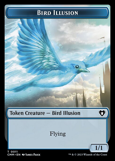Zombie (0019) // Bird Illusion Double-Sided Token [Commander Masters Tokens] | Dragon's Lair Comics and Fantasy Houston TX