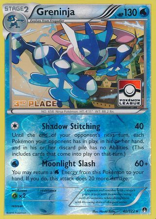 Greninja (40/122) (League Promo 3rd Place) [XY: BREAKpoint] | Dragon's Lair Comics and Fantasy Houston TX