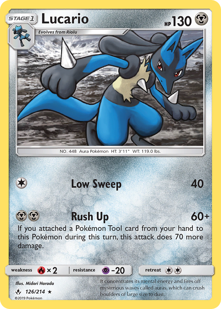Lucario (126/214) [Sun & Moon: Unbroken Bonds] | Dragon's Lair Comics and Fantasy Houston TX
