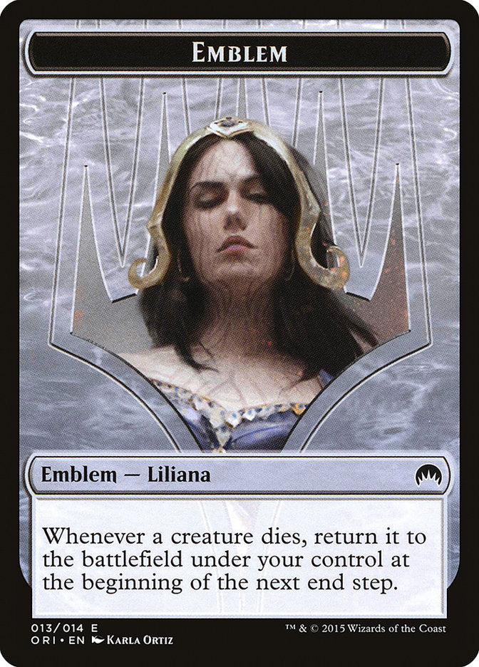 Liliana, Defiant Necromancer Emblem [Magic Origins Tokens] | Dragon's Lair Comics and Fantasy Houston TX