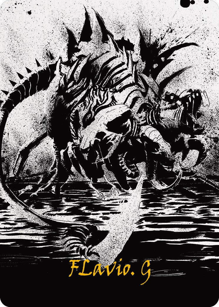 Karumonix, the Rat King Art Card (Gold-Stamped Signature) [Phyrexia: All Will Be One Art Series] | Dragon's Lair Comics and Fantasy Houston TX