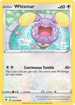 Whismur (135/185) [Sword & Shield: Vivid Voltage] | Dragon's Lair Comics and Fantasy Houston TX