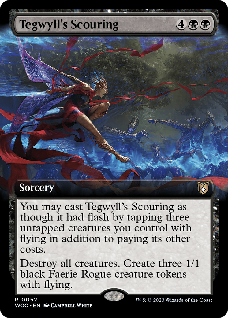 Tegwyll's Scouring (Extended Art) [Wilds of Eldraine Commander] | Dragon's Lair Comics and Fantasy Houston TX