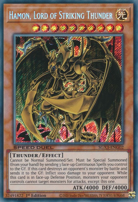 Hamon, Lord of Striking Thunder [SGX3-ENG02] Secret Rare | Dragon's Lair Comics and Fantasy Houston TX