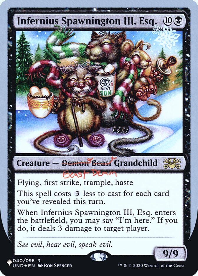 Infernius Spawnington III, Esq. (Unfinity Foil Edition) [The List] | Dragon's Lair Comics and Fantasy Houston TX