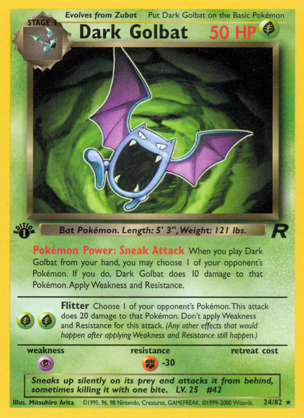 Dark Golbat (24/82) [Team Rocket 1st Edition] | Dragon's Lair Comics and Fantasy Houston TX