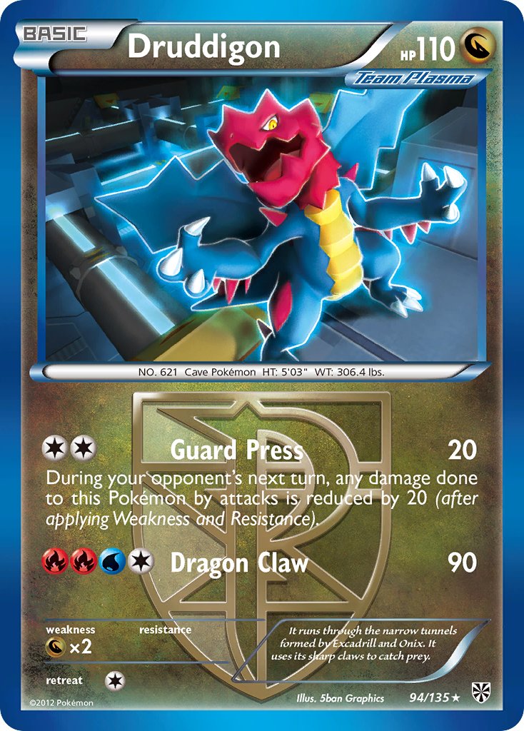 Druddigon (94/135) (Theme Deck Exclusive) [Black & White: Plasma Storm] | Dragon's Lair Comics and Fantasy Houston TX