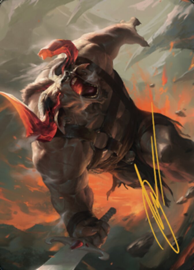 Furious Bellow Art Card (Gold-Stamped Signature) [Dominaria United Art Series] | Dragon's Lair Comics and Fantasy Houston TX
