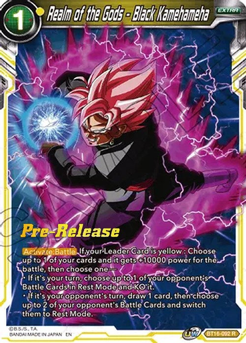 Realm of the Gods - Black Kamehameha (BT16-092) [Realm of the Gods Prerelease Promos] | Dragon's Lair Comics and Fantasy Houston TX