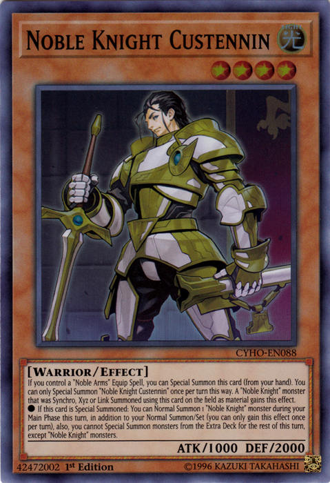 Noble Knight Custennin [CYHO-EN088] Super Rare | Dragon's Lair Comics and Fantasy Houston TX