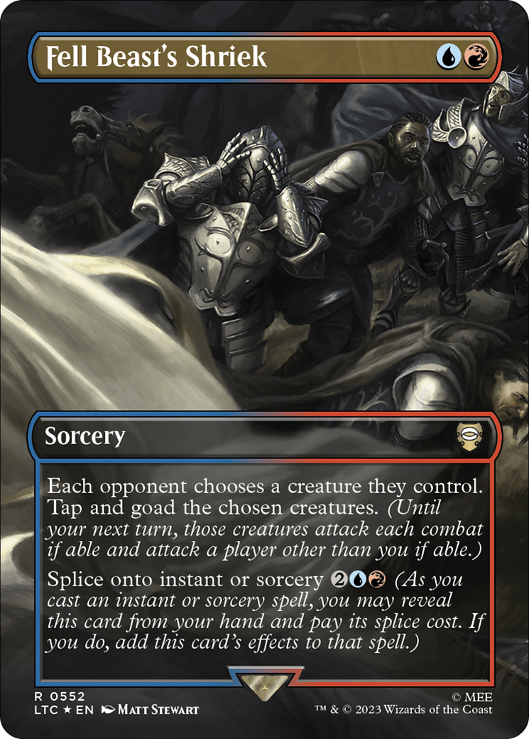 Fell Beast's Shriek (Borderless) (Surge Foil) [The Lord of the Rings: Tales of Middle-Earth Commander] | Dragon's Lair Comics and Fantasy Houston TX