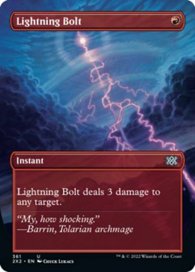 Lightning Bolt (Borderless Alternate Art) [Double Masters 2022] | Dragon's Lair Comics and Fantasy Houston TX