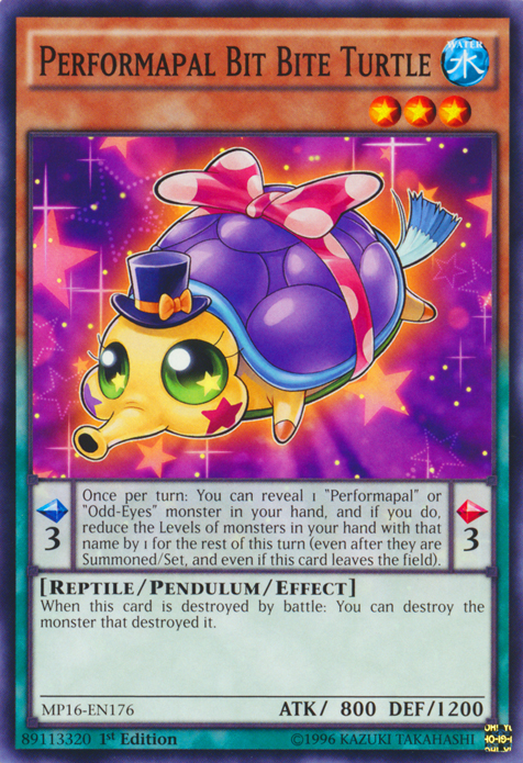Performapal Bit Bite Turtle [MP16-EN176] Common | Dragon's Lair Comics and Fantasy Houston TX