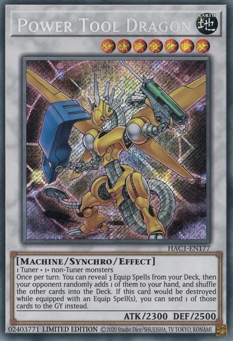 Power Tool Dragon [HAC1-EN177] Secret Rare | Dragon's Lair Comics and Fantasy Houston TX