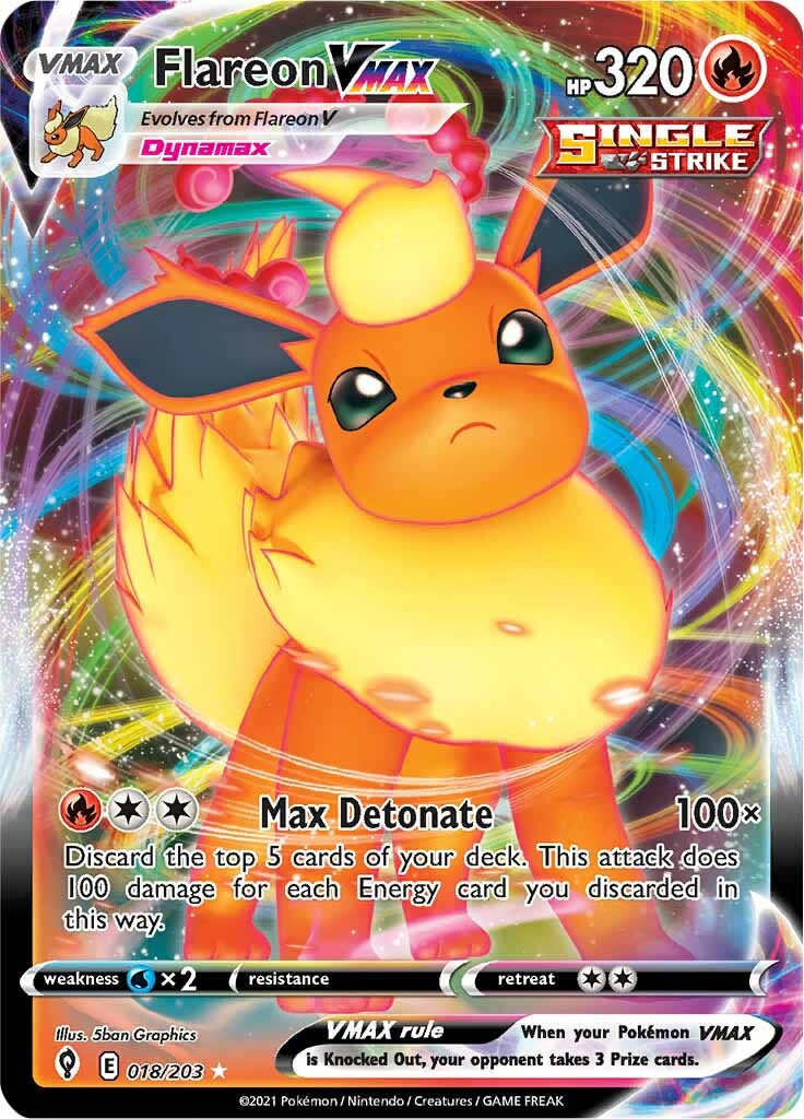 Flareon VMAX (018/203) [Sword & Shield: Evolving Skies] | Dragon's Lair Comics and Fantasy Houston TX