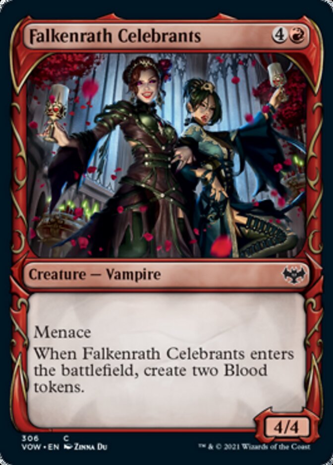 Falkenrath Celebrants (Showcase Fang Frame) [Innistrad: Crimson Vow] | Dragon's Lair Comics and Fantasy Houston TX