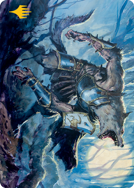 Moonrage Brute Art Card (Gold-Stamped Signature) [Innistrad: Midnight Hunt Art Series] | Dragon's Lair Comics and Fantasy Houston TX