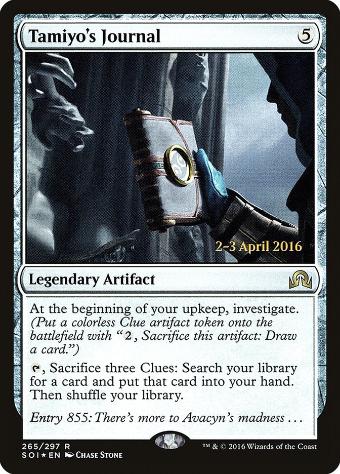 Tamiyo's Journal (Entry 855) [Shadows over Innistrad Prerelease Promos] | Dragon's Lair Comics and Fantasy Houston TX